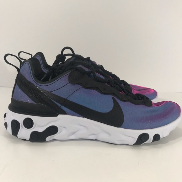 Nike WMNS React Element 55 PRM Black/Fuschia - Picture 1 of 6